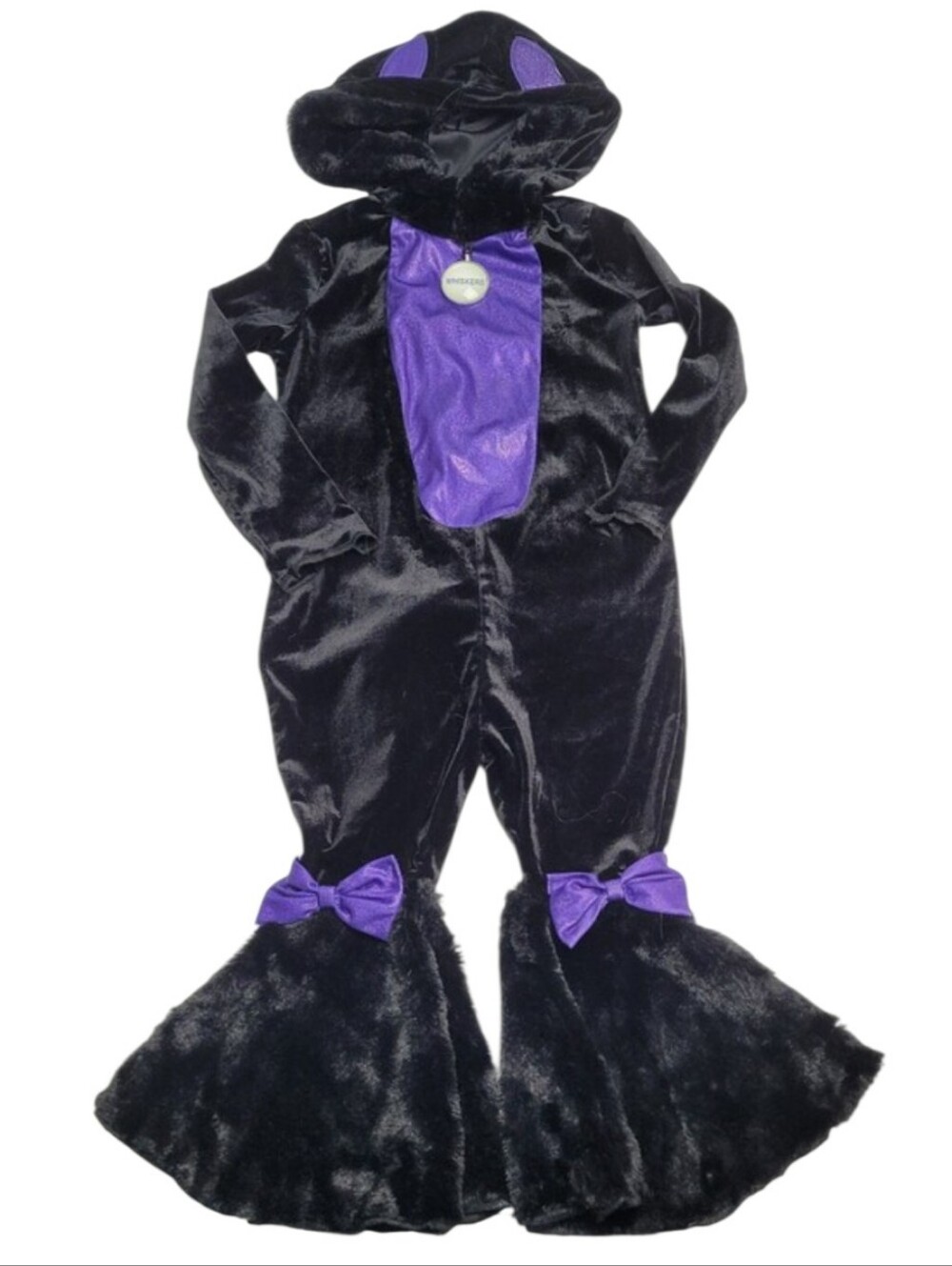Spirit Halloween Toddler Black Kitty One Piece Costume Hooded Jumpsuit Unisex T2